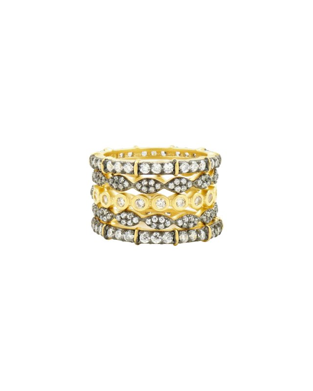 Classic Mixed-Stack Rings, Set of 5, Size 5-9